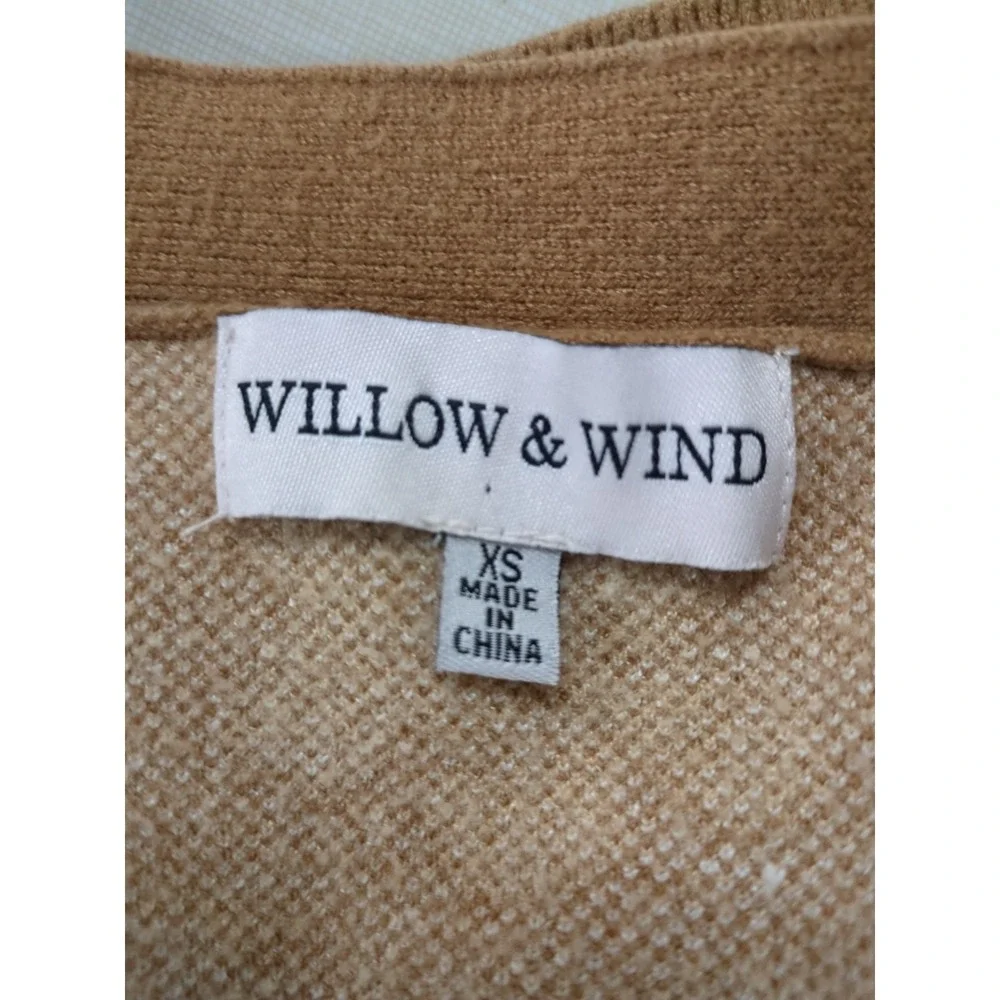 Wind & Willow Brown Cardigan With Daisy Pattern Size Xs - Picture 6 of 9